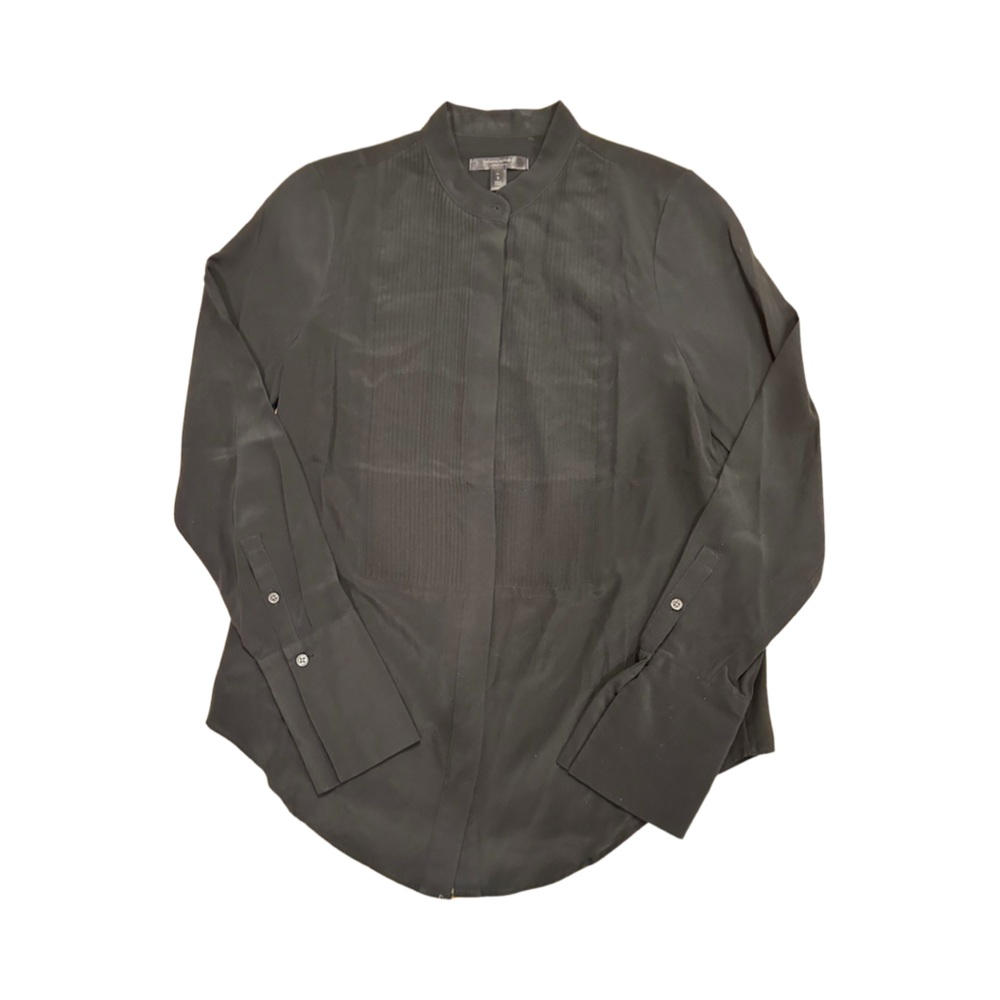 Banana Republic 100% Silk Blouse with Pintucked Front, Size Small Tall. - Picture 3 of 8